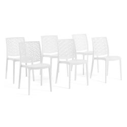 RATTATAN Set 6 Chaises en polypropylène avec fibre de verre empilables pour extérieur et jardin, bar et restaurant, cuisine design moderne - ZORA -_0