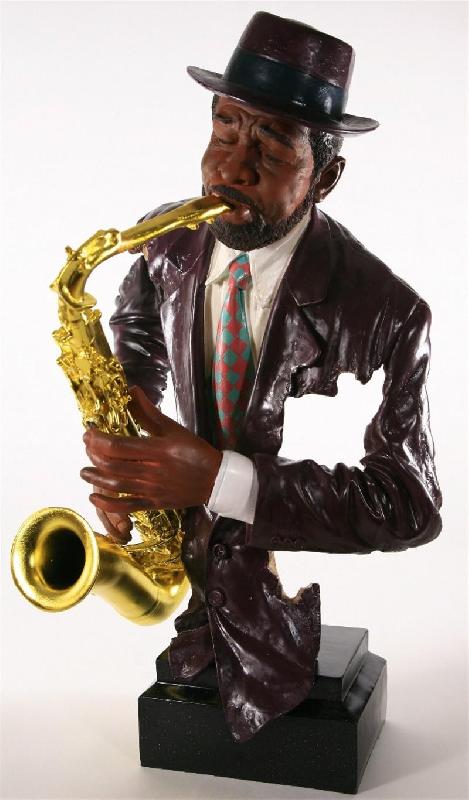 STATUETTE JAZZMAN SAXOPHONISTE 54 CM