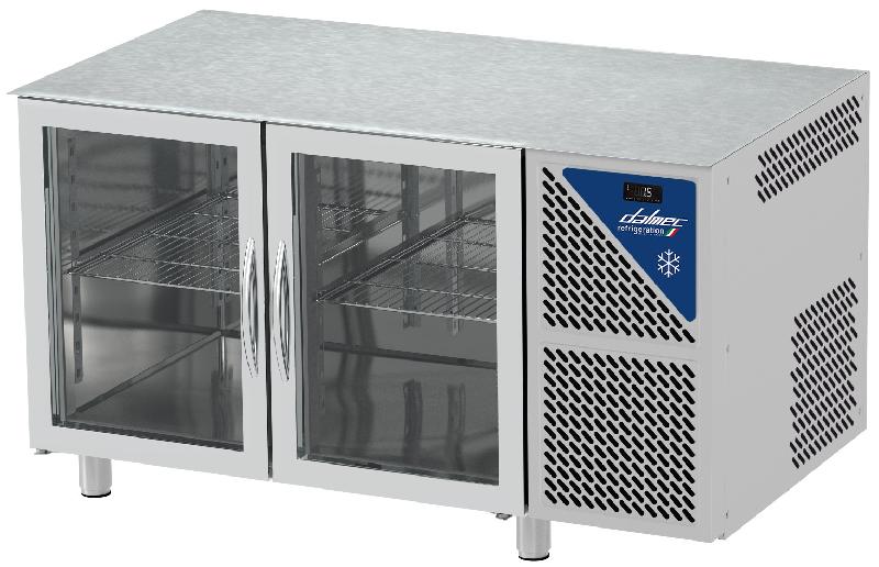Table réfrigérée sans dessus positive 0/+10°c gn 1/1 300 l 2 portes vitrées  - 1280x700x810 - 860mm - TG702SDV-3_0