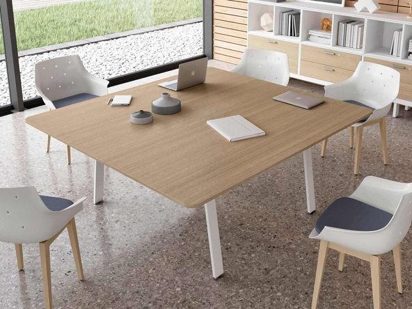 Table de réunion design Gradia Plus - Dimensions 180/200/220/240 x 124/164 cm - Plateau mélaminé 18 mm - Garantie 3 ans_0