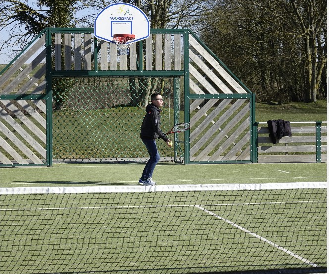 Terrain multisports tennis - Agorespace - avec filet, marquages au sol et personnalisation_0