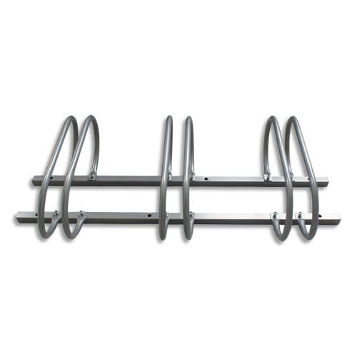 Viso - Support 3 vélos en acier galvanisé gris pour modèles standards, extensible, fixations incluses - Dimensions : 115 x 51 x 25 cm_0