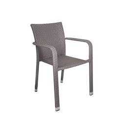 Anticline Créations Fauteuil empilable BEVERLEY gris - H81 X L56 X P58  -Assise H45 - gris plastique JS15004_0