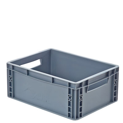 Bac gerbable norme Europe - Gris RAL 7001 - 40x30x17 cm - Plastique - 15L - Empilable_0