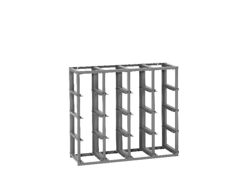 Bâti vide pour rack de rangement - 16 postes pour bacs 12,5 litres - Rayonnage superposable jusqu'à 3 niveaux_0