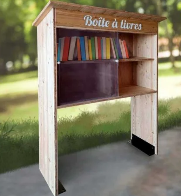 Boîte À Livres Chouquette - Mobilier Urbain en Mélèze avec Vitres en Polycarbonate_0