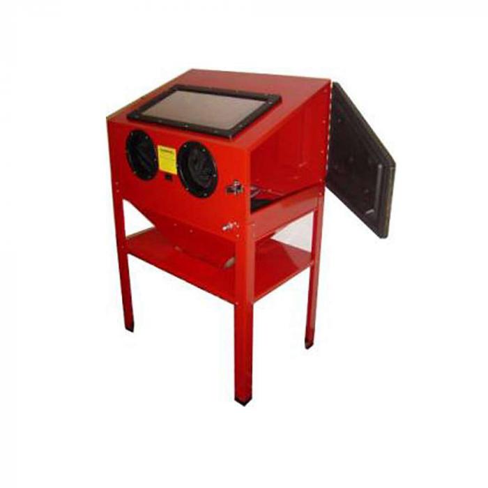 Cabine de sablage manuel sur pieds - 1 porte latérale - modèle sans évacuation - dimensions 860x560x560 mm - certifié CE_0