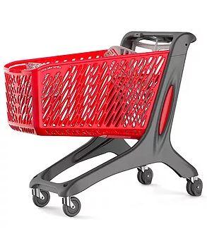 Chariot de magasin plastique 210L - Polycarbonate résistant avec siège bébé et options_0