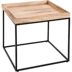 Décoshop26 - Table d'appoint table basse bout de canapé en bois de paulownia naturel et métal 60x60x60cm MED04078 - 3000397269605_0