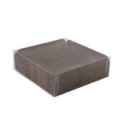 FIRSTPACK FHC - 100Pcs - Carré rainé carton décor bois double face + Couvercle PET - 203,2x203,2x63,5mm - multicolore en carton FHC209CARB2020_0