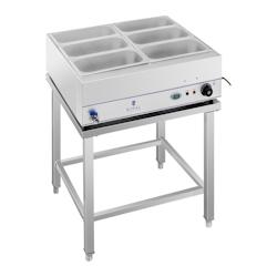 Helloshop26 - Bain Marie 2 000 watts 6 bacs GN 1/3 avec table et robinet de vidange acier inoxydable 14_0000558 - 3000167058989_0
