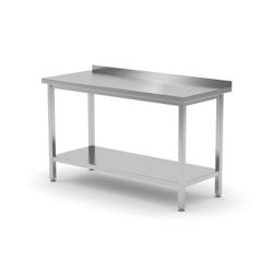 Hendi Table de travail Kitchen Line avec rebord et fond 1200x600x850mm - inox 811474_0