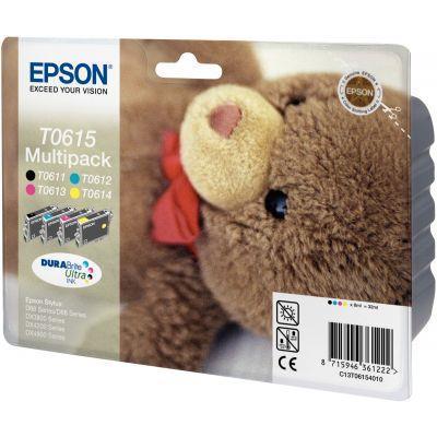 Lot de 4 cartouches jet d'encre Epson T0615 - noir, cyan, magenta et jaune - Réf : C13T06154010_0