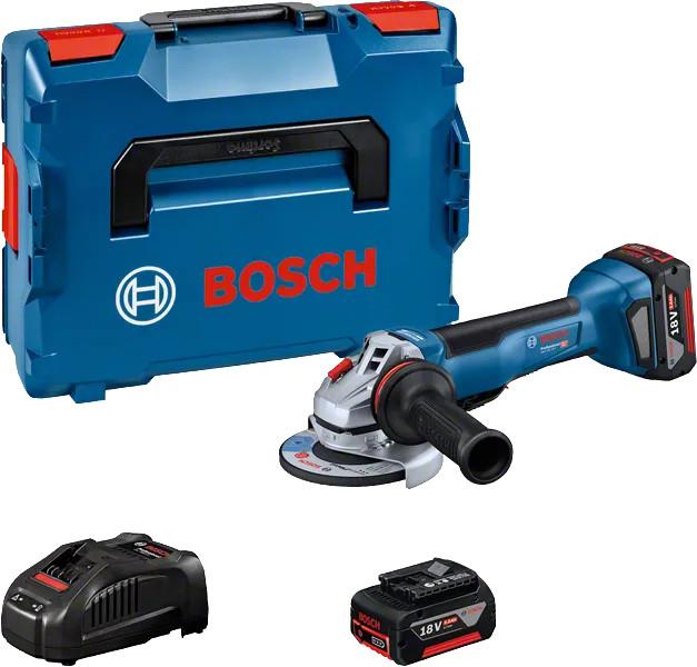 Meuleuse d'angle 18 v gws 18v-10 p professional 125 mm + 2 batteries 5 ah + chargeur l-boxx BOSCH 06019j4101 - 850842_0