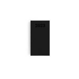 Mini vip 2023 - 90x165mm - couverture noire thermovirant 16 pages personnalisees en debut d'agenda référence: ix365856_0