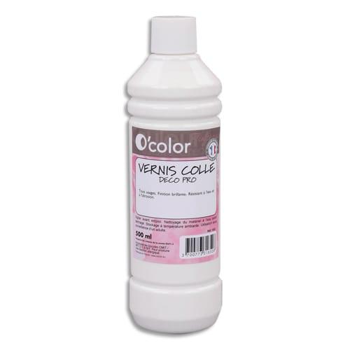 O'color - Flacon de 500 ml de vernis colle blanc Déco Pro - Sans acide ni solvant - Tous types de papiers décoratifs_0