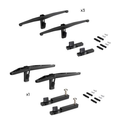 PAIRES DE SUPPORTS POUR SYSTÈME MODULAIRE ZERO - 3 ÉTAGÈRES ET 1 MODULE EMUCA