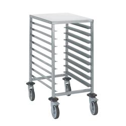 Tournus Equipement Chariot à glissières euronorme 9 niveaux espacés de 70 mm Tournus - 804155 - gris inox 804155_0