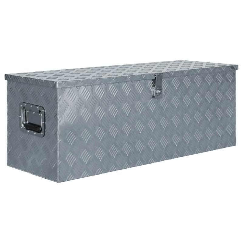 Vidaxl boîte en aluminium 110,5 x 38,5 x 40 cm argenté 142941_0
