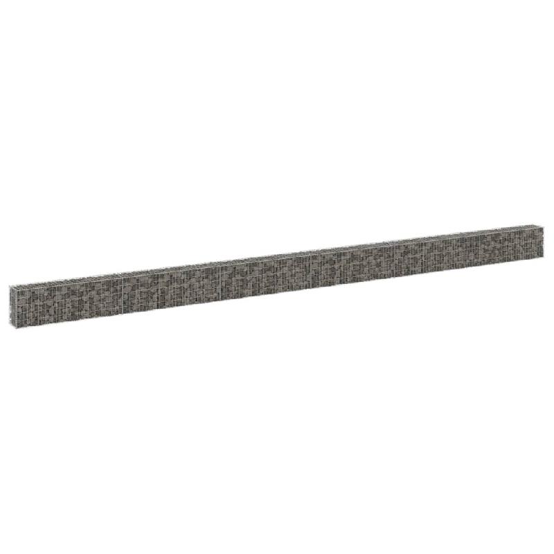 Vidaxl mur en gabion avec couvercles acier galvanisé 900x30x50 cm 147816_0