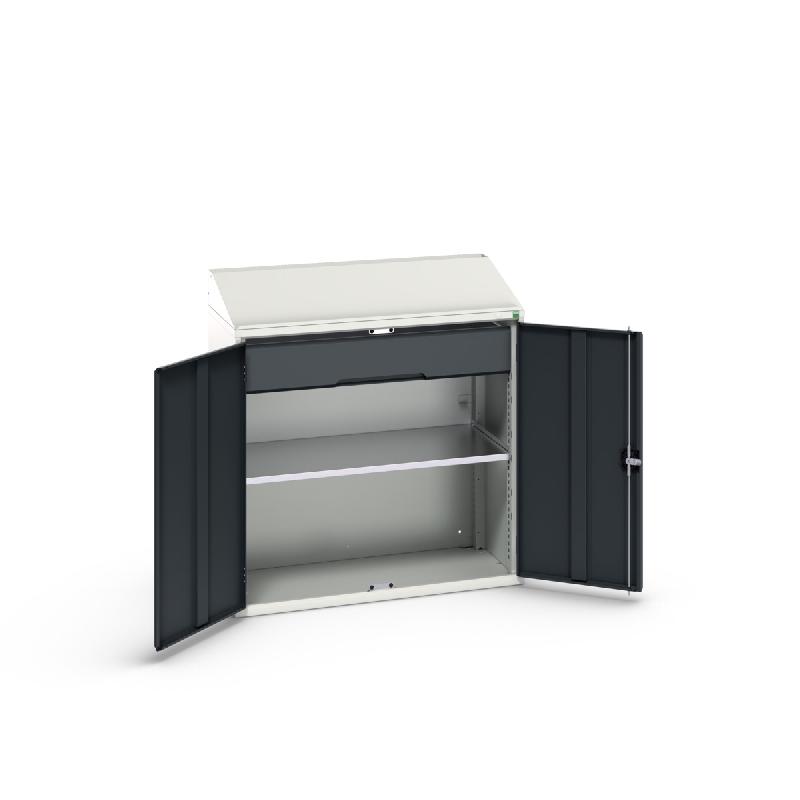 Armoire pupitre Verso - Réf : 16926590 - châssis en acier robuste avec armoire verrouillable et tiroir 175 mm_0