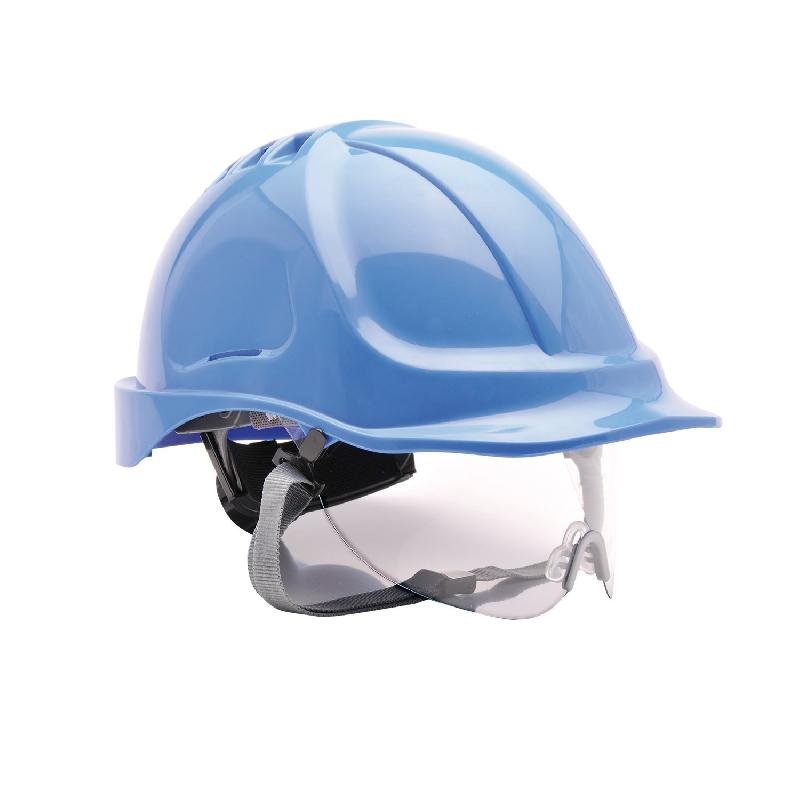 Casque de chantier Endurance Vision Portwest PW55RBR - avec visière intégrée rétractable - normes EN397 & EN166_0