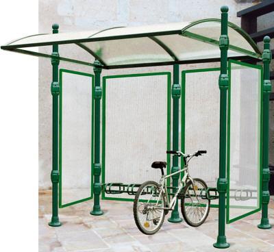 Abri vélo 6 places en aluminium 'DECO' - avec range-vélos intégré et bardages_0