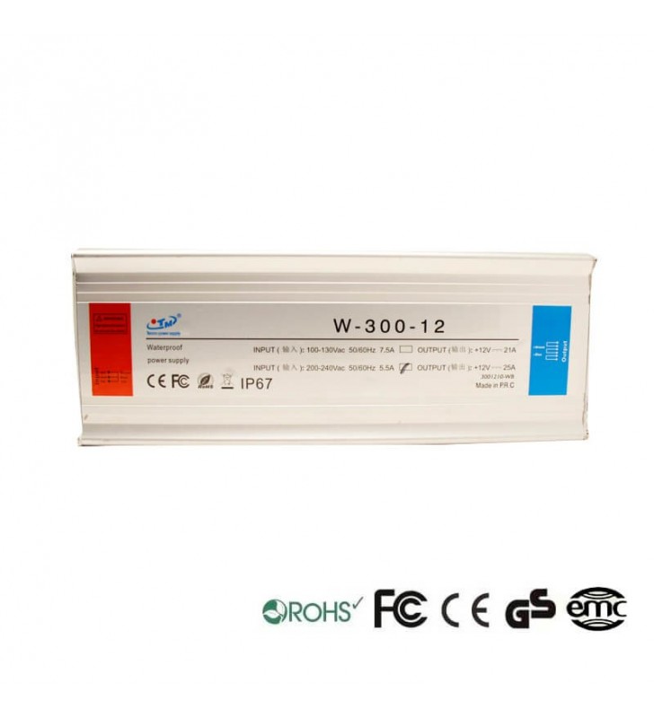 Alimentation 12V continu - 300W - 25A - Aluminium IP67 - Référence 12VIP300W - Certifiée CE et ROHS_0