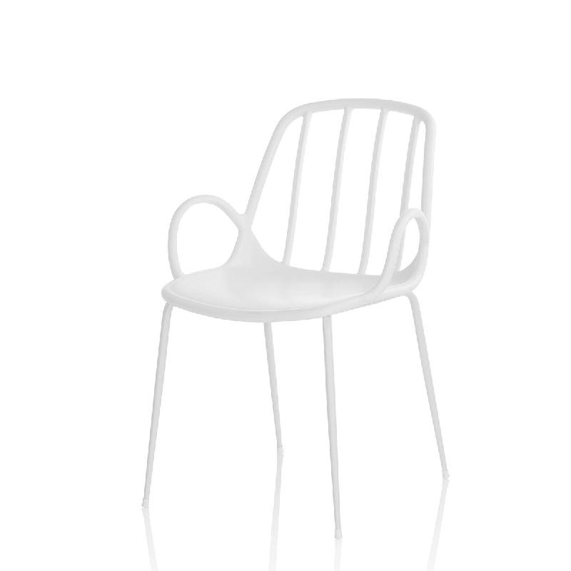 AQA Design Ensemble de 4 chaises en polypropylène ROS blanc L.56 P.56 H.84 MP02212 - blanc plastique polypropylène MP02212_0