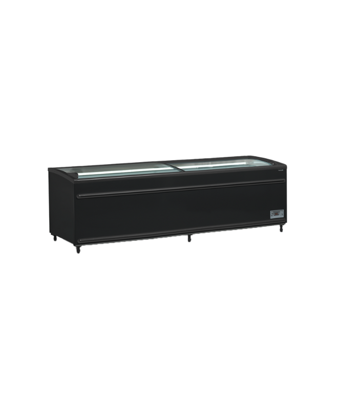 Bac bi-température 2m50 ICEBLACK - ETEF SFI250B avec couvercles vitrés incurvés et éclairage LED_0