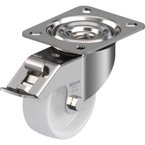 BLICKLE - ROULETTE PIVOTANTE À FREIN Ø 80MM BANDAGE POLYAMIDE PA 6.6 150KG - LEX-PO 80G-FI