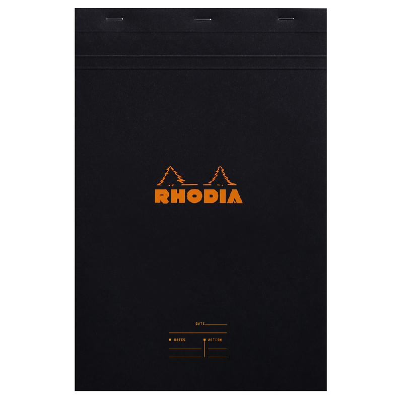 MEETING PAD - BLOC AGRAFÉ RHODIA N°19 A4+ 80 FEUILLETS PRÉ-IMPRIMÉSS DÉTACHABL - NOIR - LOT DE 5