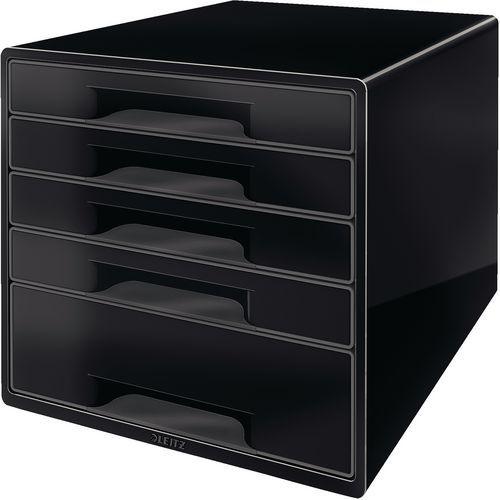 BLOC DE CLASSEMENT LEITZ DUAL 5 TIROIRS NOIR