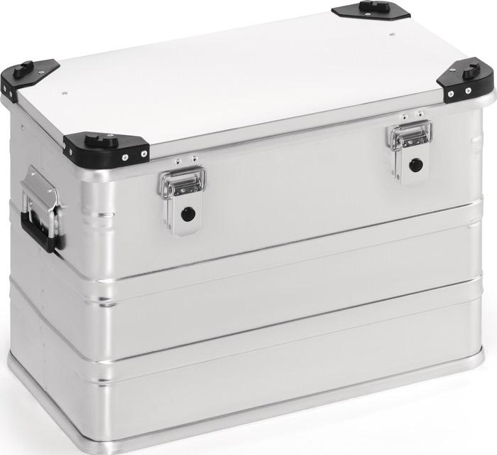 Boîte de transport en aluminium - L582 x l385 x H410 mm - 76L avec fermoir à déclic et angles empilables_0