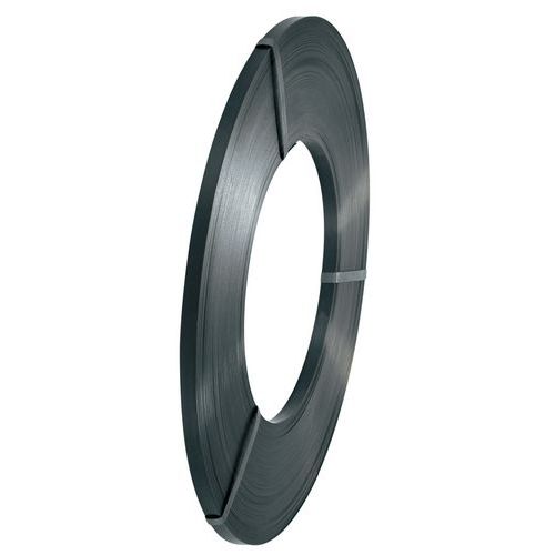 BOBINE 21 KG FEUILLARD ACIER BLEUI - GALETTE - 16 X 0.5 MM - MANUTAN EXPERT