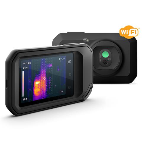 Caméra thermique ultra-compacte connectée - matrice 160x120, 54°x42°, 6.3mrad, 0.07°C - FLIC5 - écran tactile 3.5