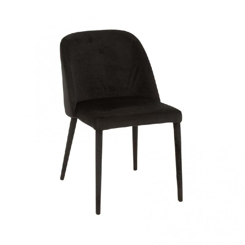 Chaise de réunion CHEZA noire - Tissu aspect velours, piétement métallique, dimensions 58x51x80 cm_0