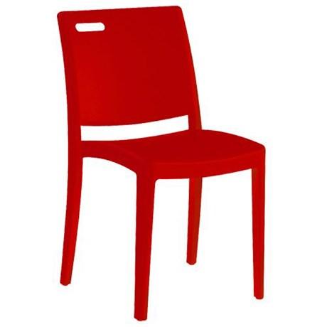 CHAISE DE TERRASSE CLIP GRAINÉ ROUGE