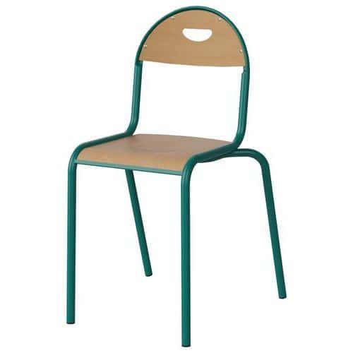 CHAISE MALIBU 4P T7 - ASS/DOS HÊTRE / ACIER BLEU 5018 - MANUTAN EXPERT