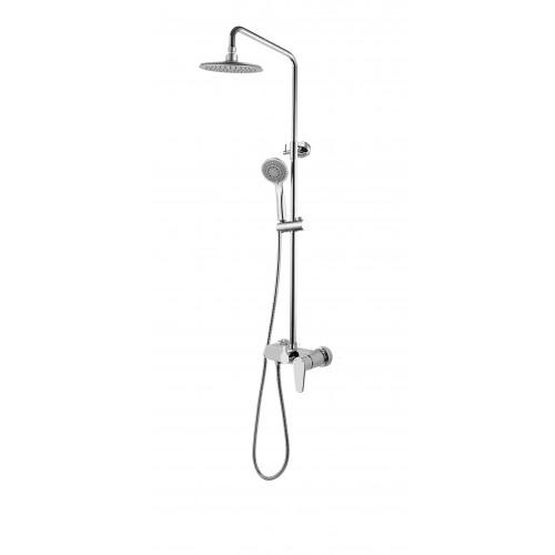 COLONNE DE DOUCHE MÉCANIQUE TÉLESCOPIQUE AVEC DOUCHE DE TÊTE ABS RONDE 20 CM FUSION MECA ABS SARODIS
