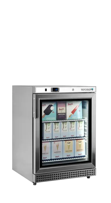 Congélateurs de vitrine 200 litres inox avec porte vitrée verticaux - PUF200VSG_0
