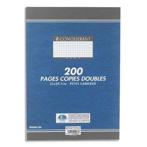 CONQUERANT SEPT COPIES DOUBLES, A4, QUADRILLÉ, SANS MARGE - LOT DE 6