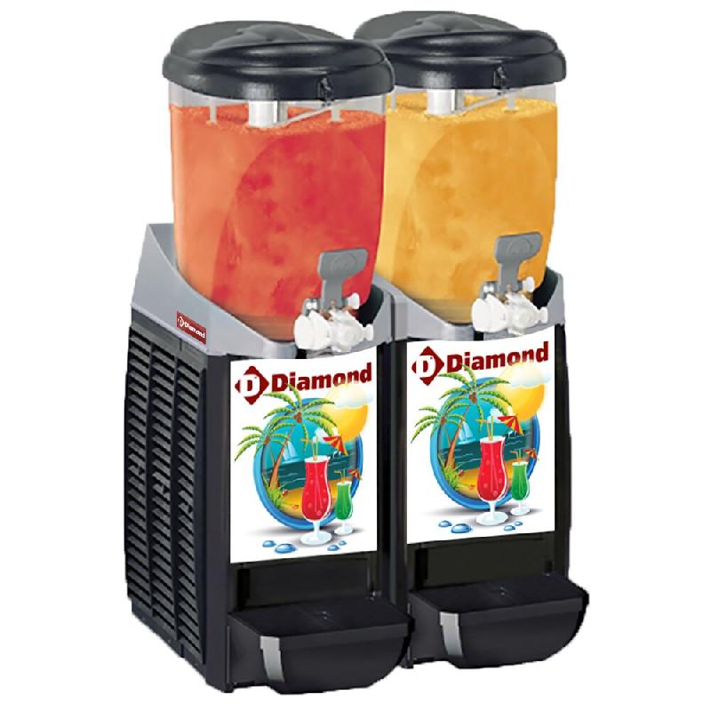 Diamond - Machine/distributeur granité, 2 x 5,5 litres professionnel – CAR/2-R2 - noir inox AKS-CAR/2-R2_0