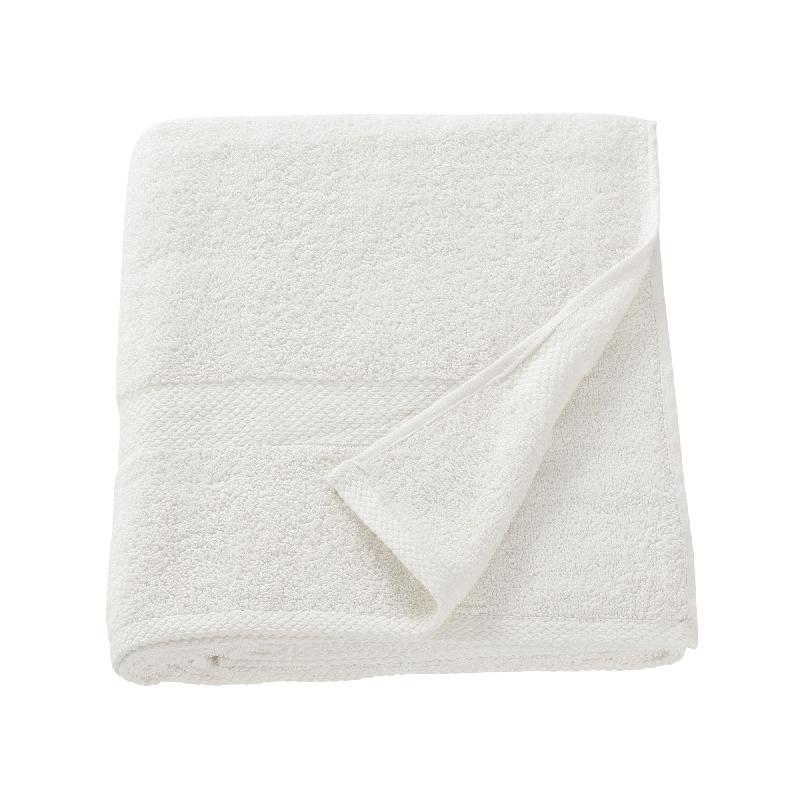 2x Blanc éponge serviette 100 x 150 cm parfum 100% Coton 500g/m² Set