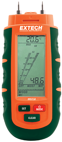 HUMIDIMÈTRE À POINTES 0-75%, ÉCRAN LCD +THERMO-HYGROMÈTRE - EXTMO230