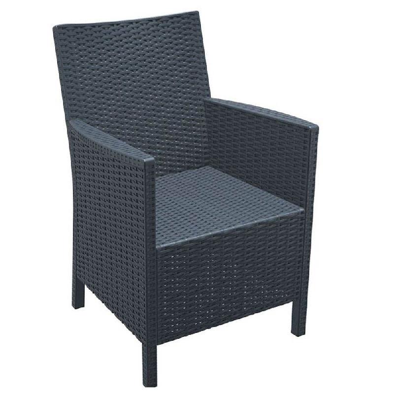 Fauteuil d'extérieur en résine California coloris gris foncé par 2_0