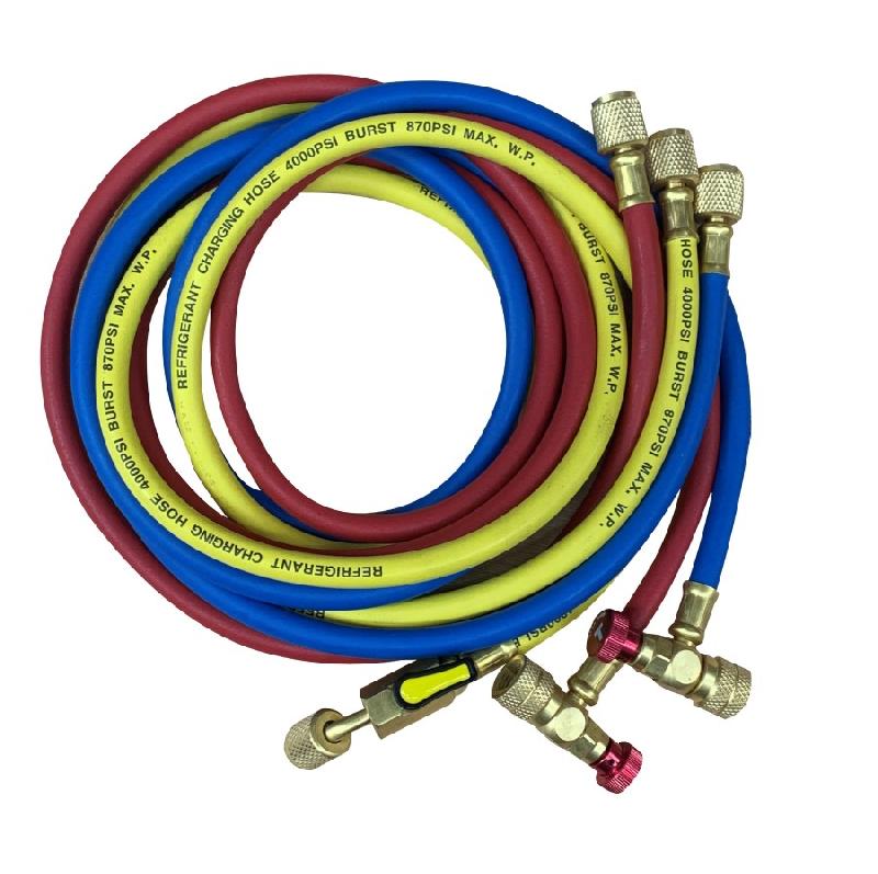 Flexibles de charge 180 cm (x3) - avec vannes de sécurité sur prise Schrader_0