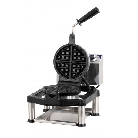 Gaufrier professionnel rond 195 mm de diamètre - CG180RS - Châssis inox - Rotation 180° - Thermostat réglable 60°C à 300°C_0