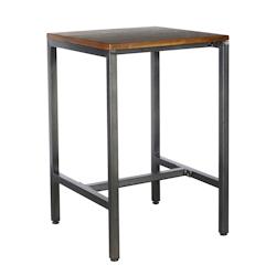 GHP Halenbeek Mange debout CROSS ANTIK, acier et pin, 105 x 74.5 x 74.5 cm, gris/marron - noir acier 615035_0