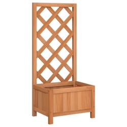Helloshop26 - Jardinière bac lit surélevé plantes fleurs terrasse jardin avec treillis bois massif de sapin marron 02_0038330 - 3000214195964_0